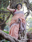 Maroon Semi Linen Saree with Madhubani Pallu and Border