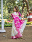 Cream Kota Saree With Pink Border