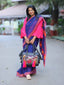Indigo Soft Cotton Barfi Butta Saree