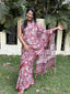 Red and white Pure Cotton Formal Print Saree