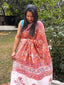 soft cotton linen saree multicolor