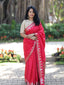 Crimson Red Katan Silk Saree