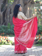Crimson Red Katan Silk Saree