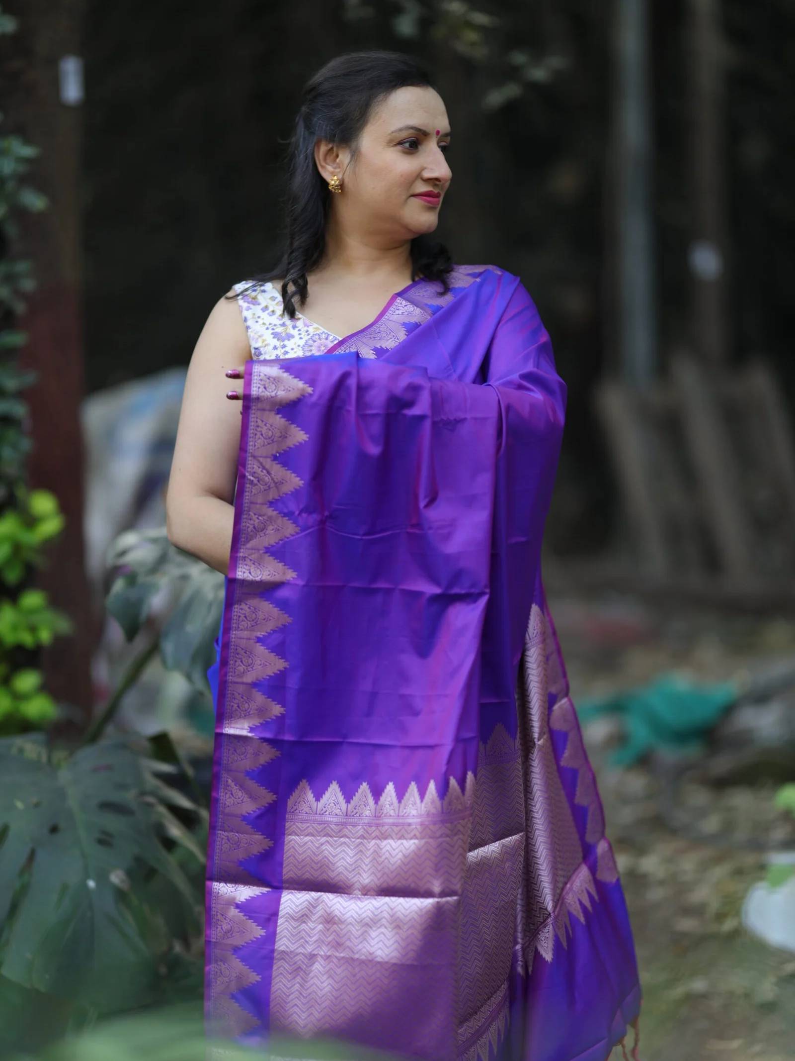 Royal Purple Katan Silk Saree