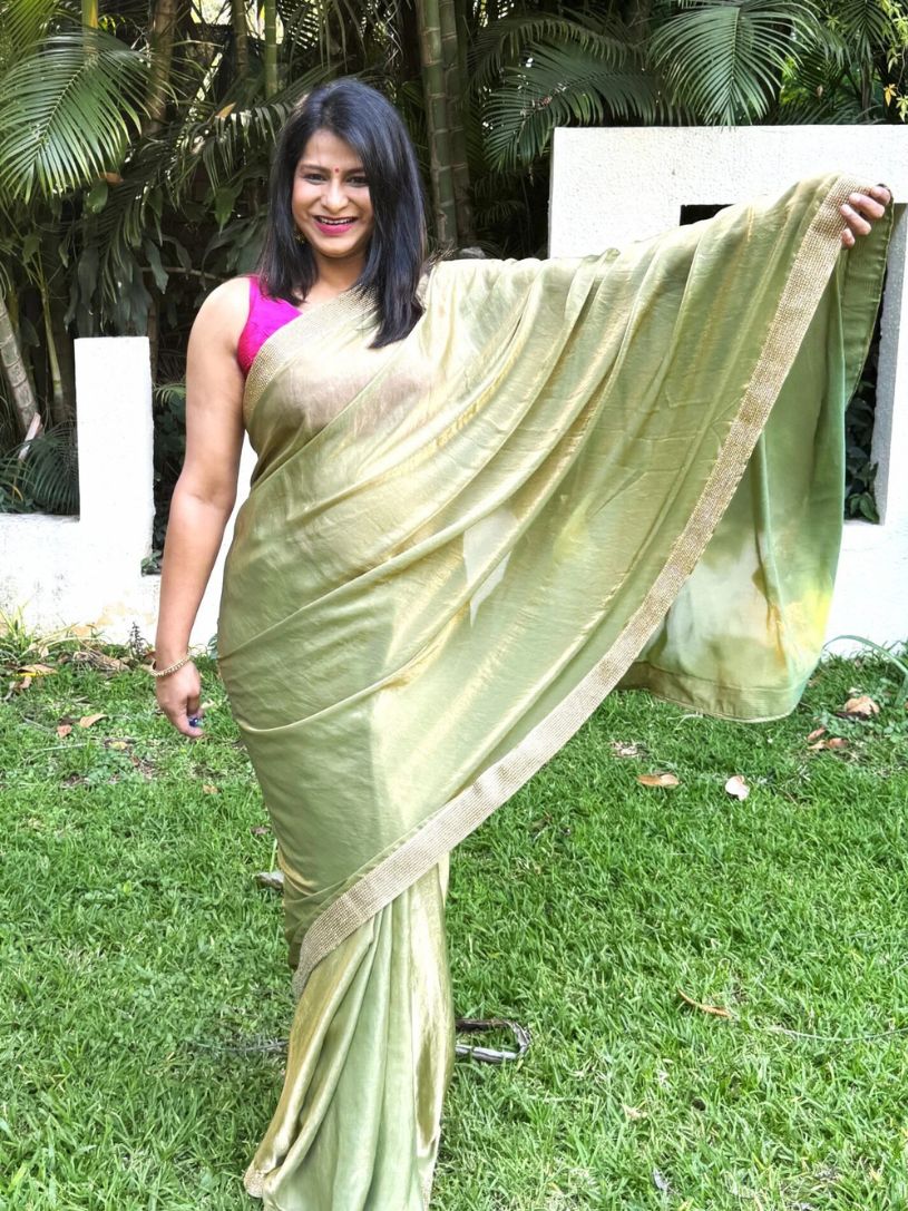 Apple Green Tissue Silk Saree