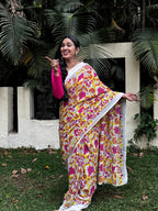 Pure Cotton Floral print Saree