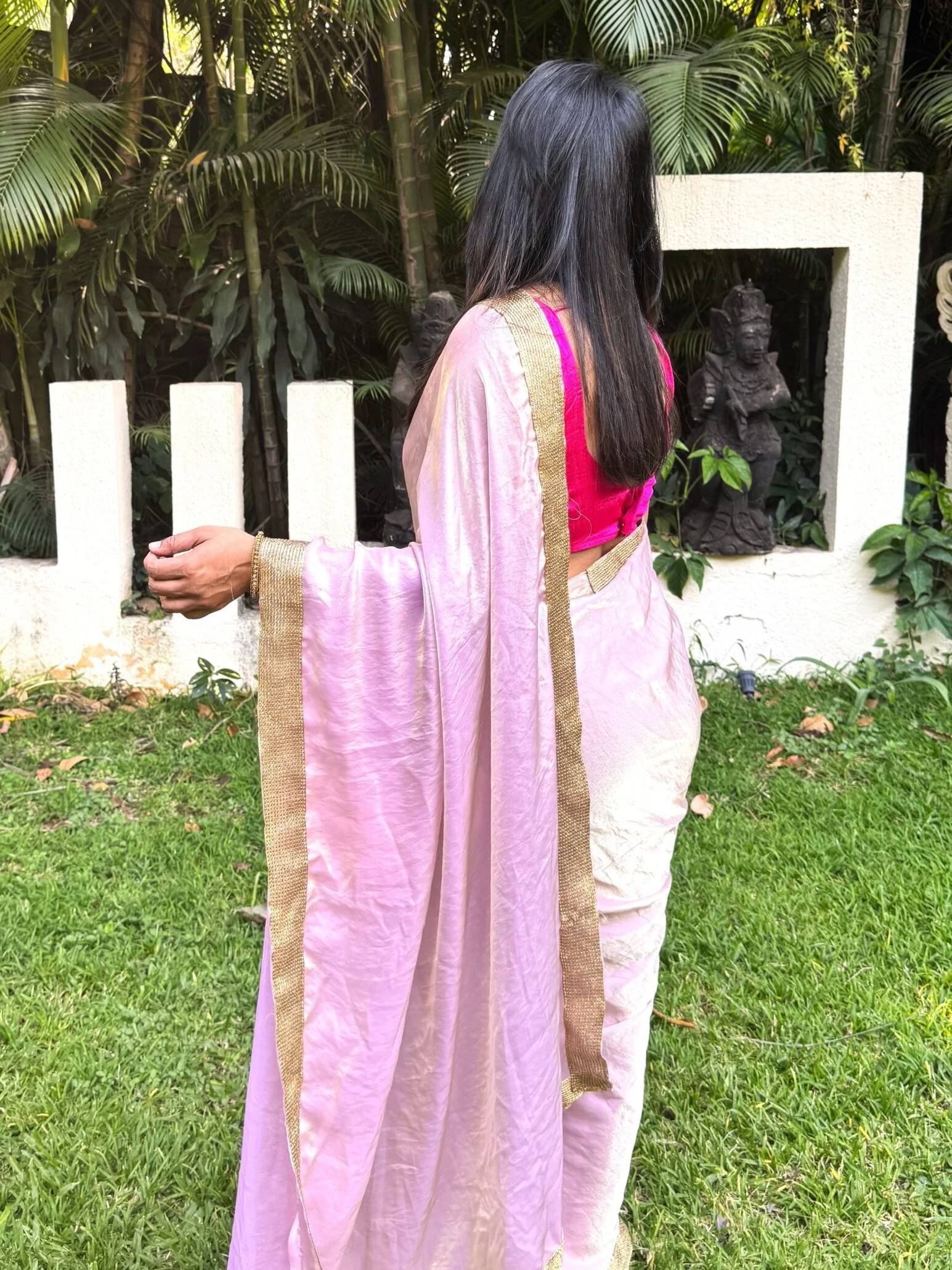 Soft Lilac Tissue Silk Saree