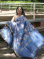 Sapphire Blue Soft Tussar Silk Saree With Multi-Coloured Florals