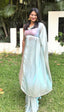 Powder blue Shimmer tissue silk saree