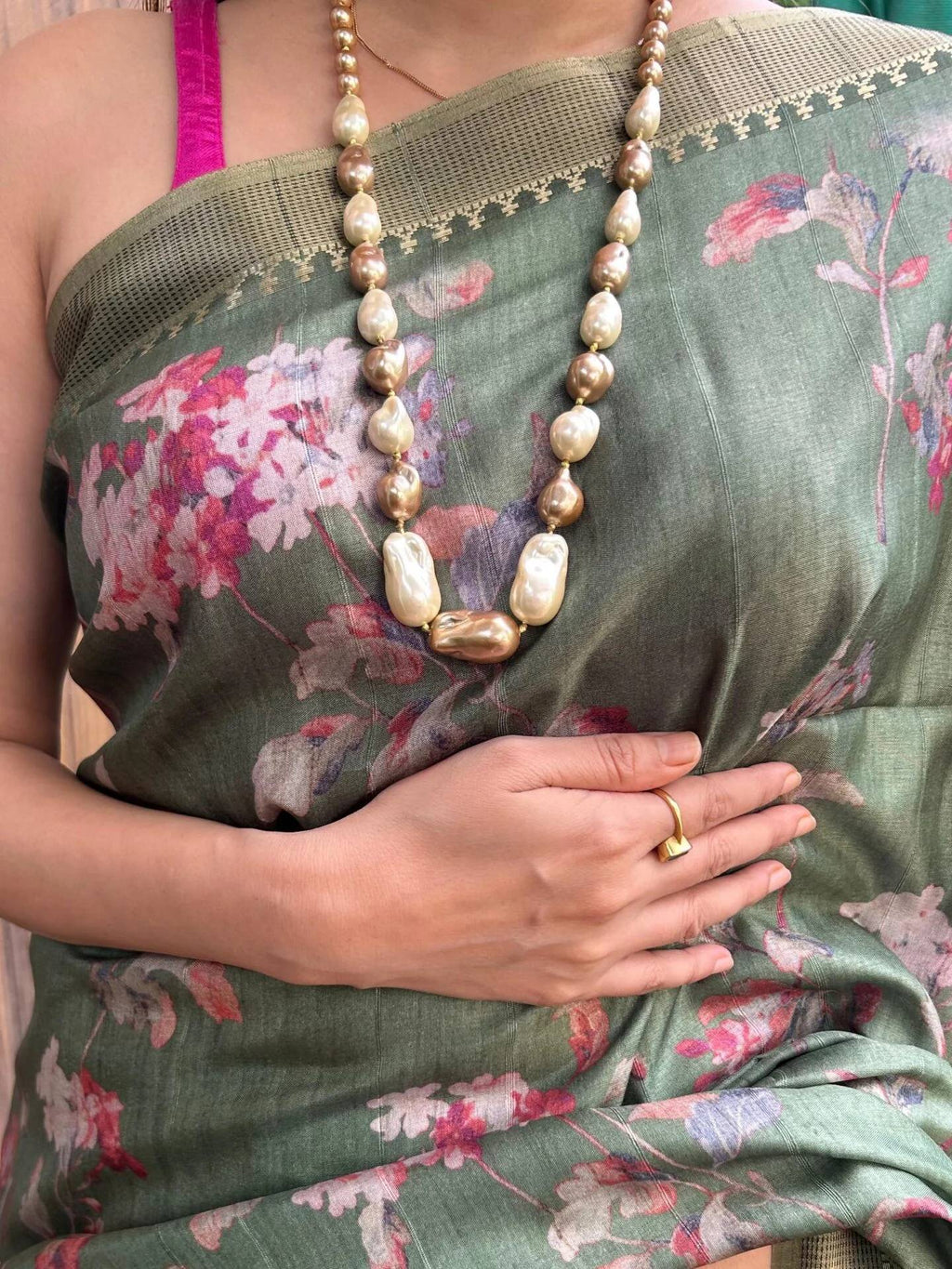 Deep Green Soft Tussar Silk Saree