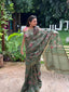 Deep Green Soft Tussar Silk Saree